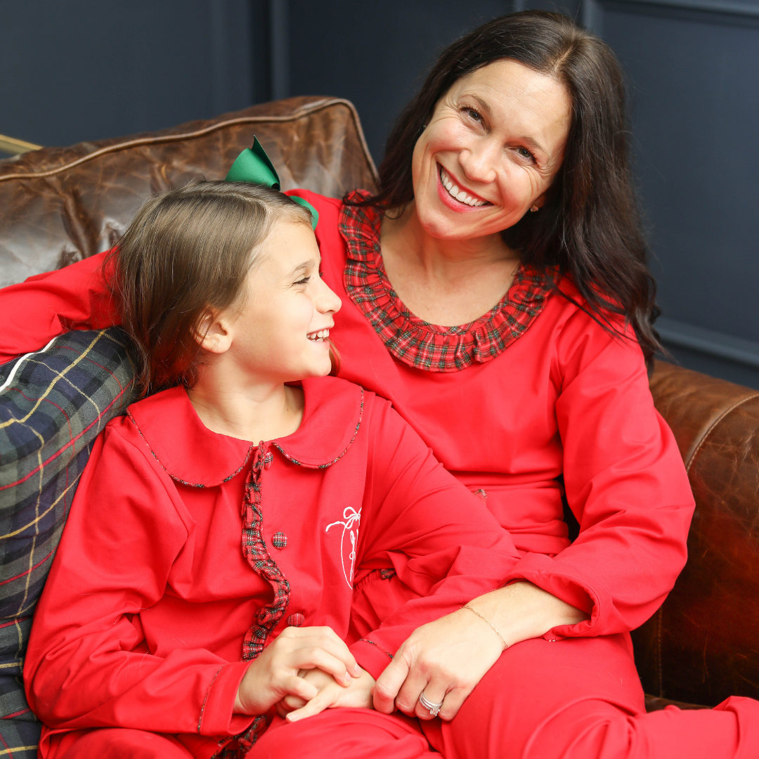 Women's Red Tartan Trim Loungewear