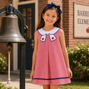 Red Gingham Apple Dress with RicRac