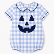 Boys Blue Gingham Jack O' Lantern Bubble
