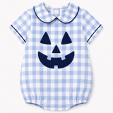 Boys Blue Gingham Jack O' Lantern Bubble
