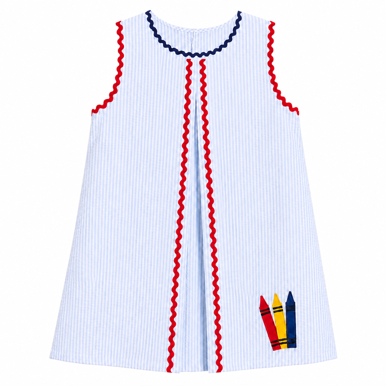 Crayons Seersucker Dress with RicRac