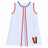 Crayons Seersucker Dress with RicRac