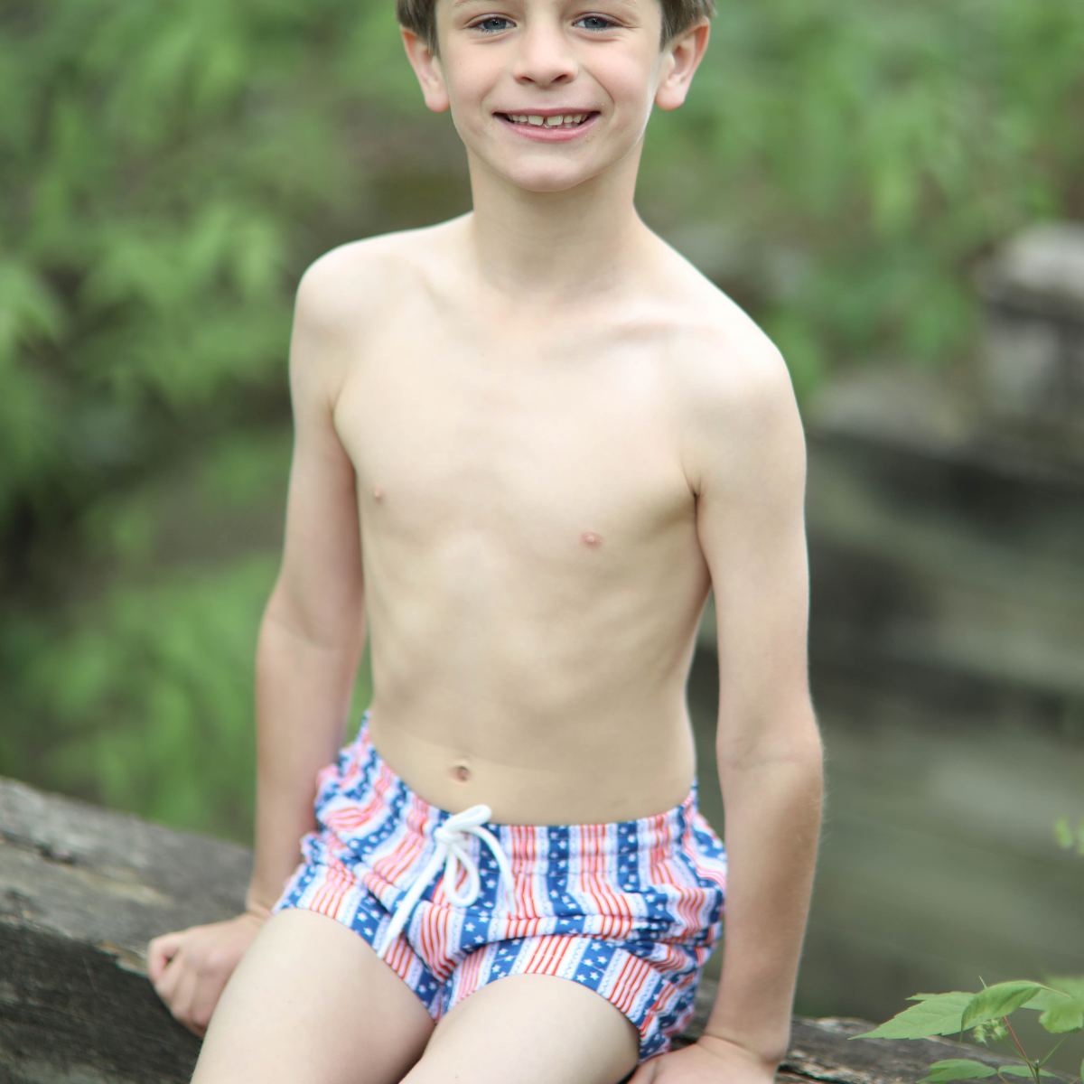 Boys Patriotic Swim Trunks