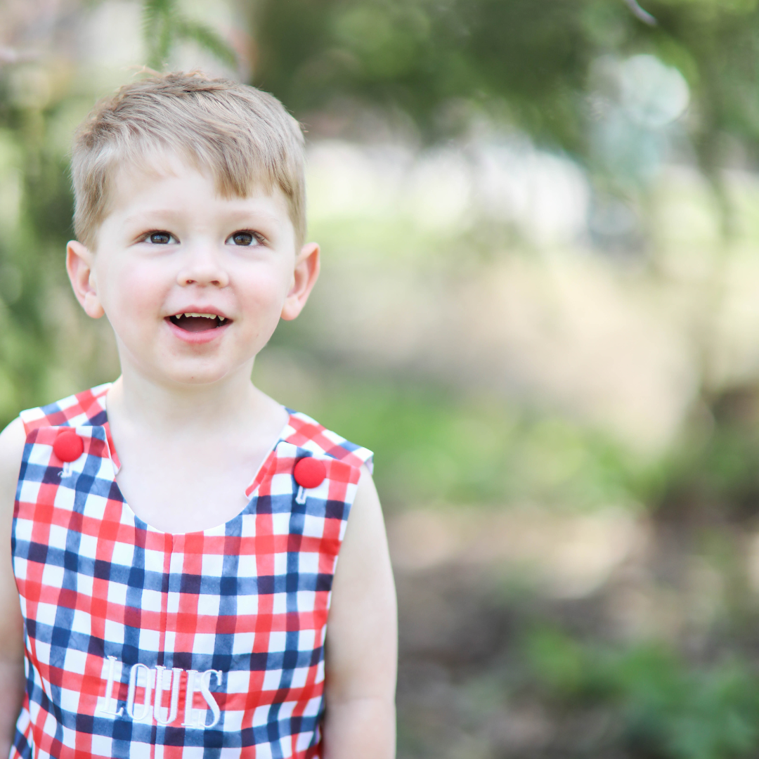 Boys Red & Blue Gingham Shortall