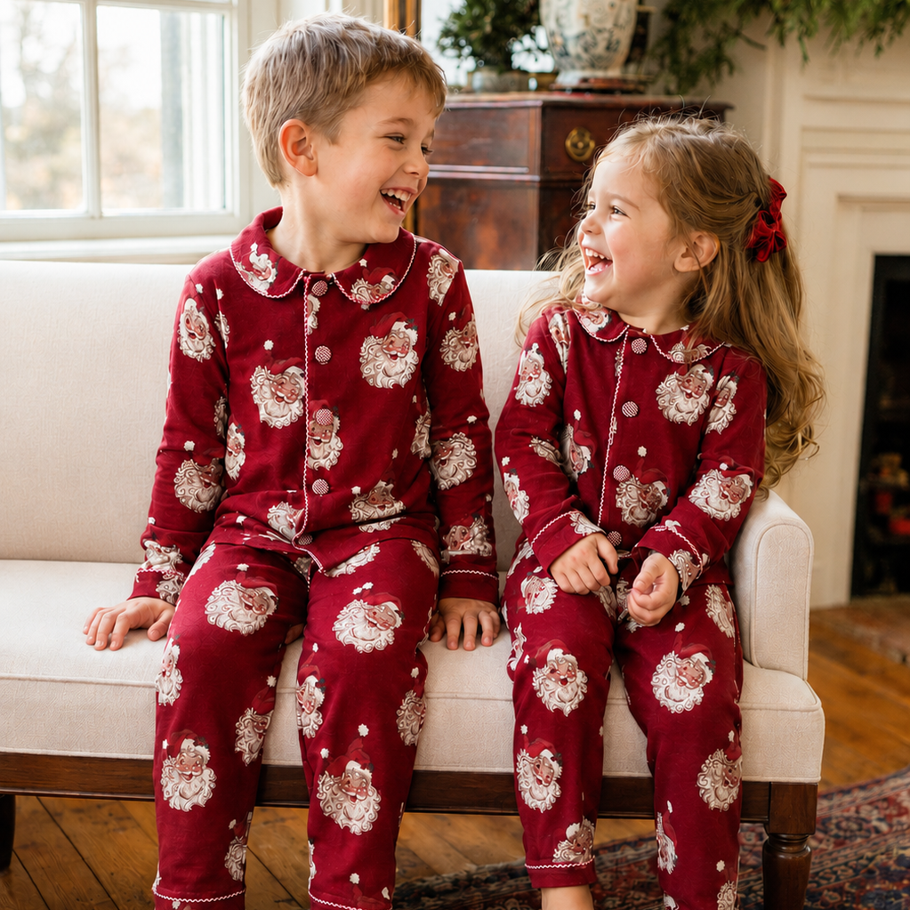 Christmas Button Vintage Santa Loungewear