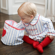 Blue Ticking Striped Bubble
