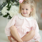 Pink Gingham Long Sleeve Bubble