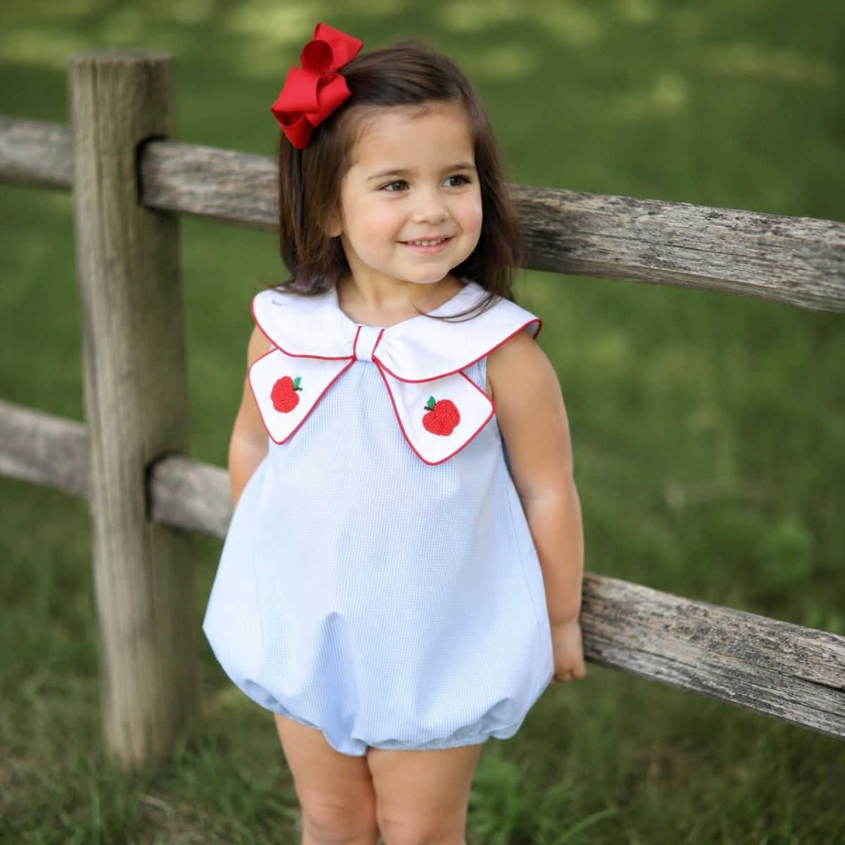 Vintage Apple French Knot Girls Bubble