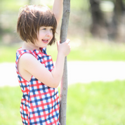 Girls Patriotic Red & Blue Gingham Dress