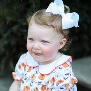 Girls Halloween Pumpkin & Bats Romper