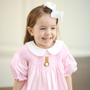 Easter Pink Gingham Bunny Swing Set