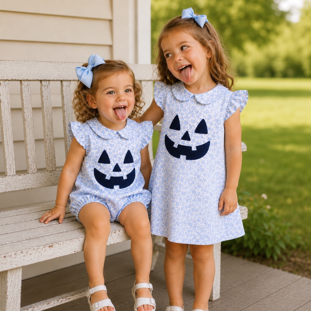 Blue Floral Jack O' Lantern Dress