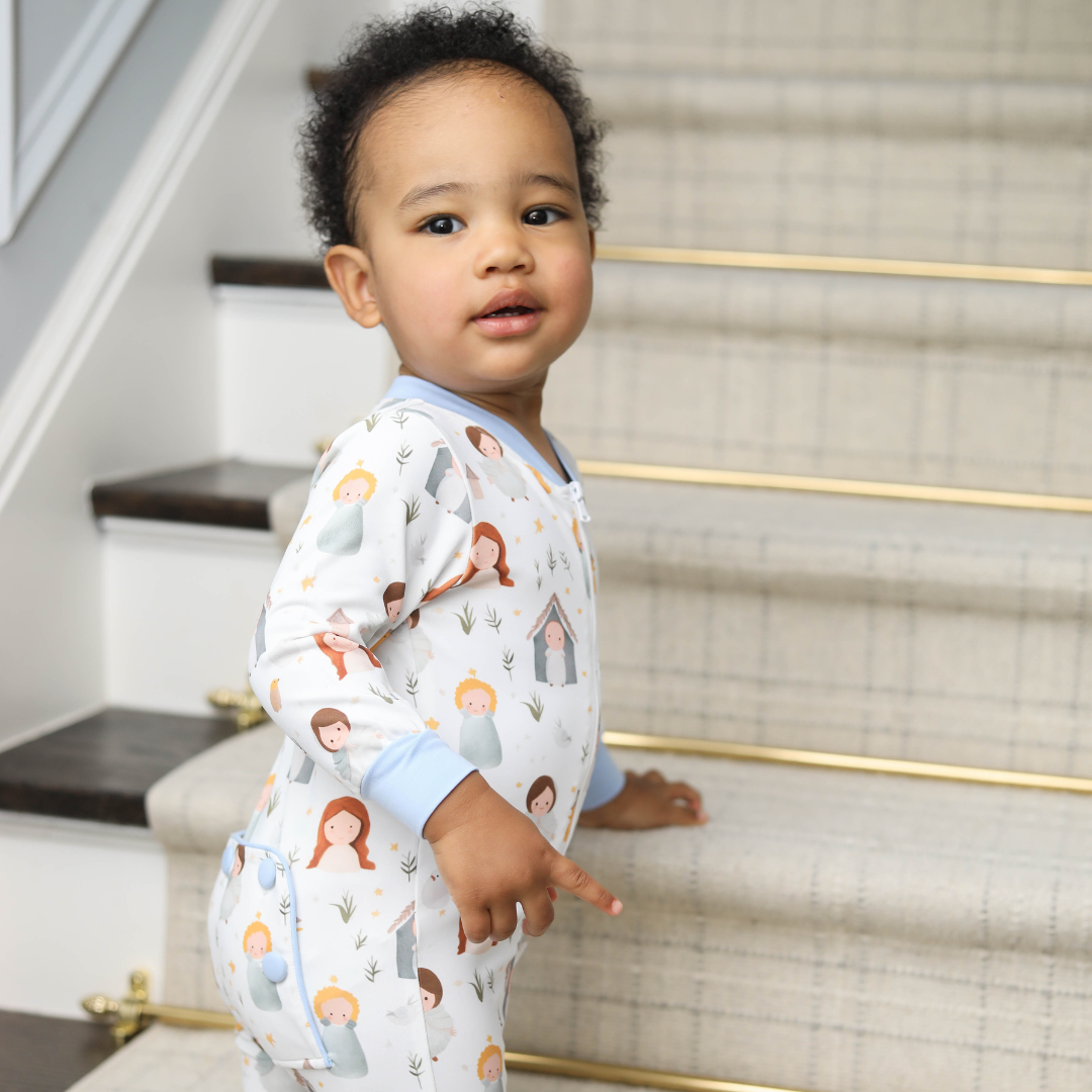 Unisex Nativity Zip Romper