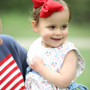 Patriotic Flags with Navy Gingham Ties Bubble