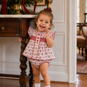 Smocked Christmas Tree Bows Swing Set