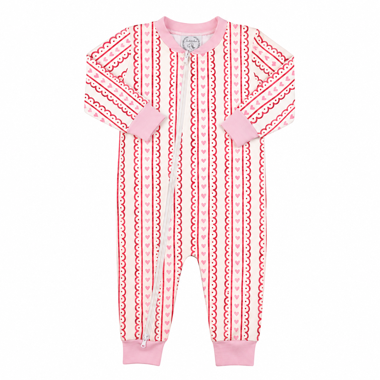 Valentine's Day Pink Hearts Zippy Loungewear