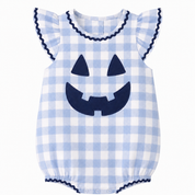 Girls Blue Gingham Jack O' Lantern Bubble