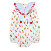 Apples & Bows Printed Bubble with Collar