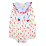 Apples & Bows Printed Bubble with Collar