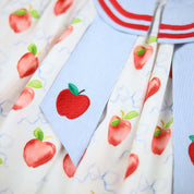 Apples & Bows Printed Bubble with Collar