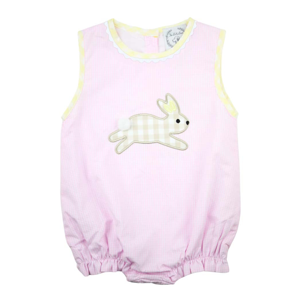 Pink Gingham Appliquéd Easter Bunny Bubble