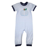 Blue Stripe Pumpkin Romper