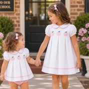 Pretty in Pink Gingham Apple Dress