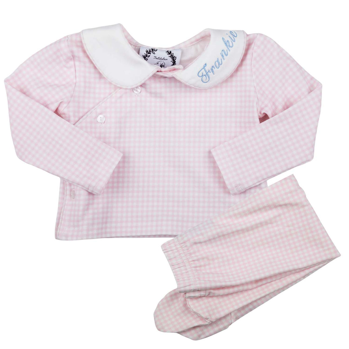 Pink Gingham Long Sleeve Pant Set