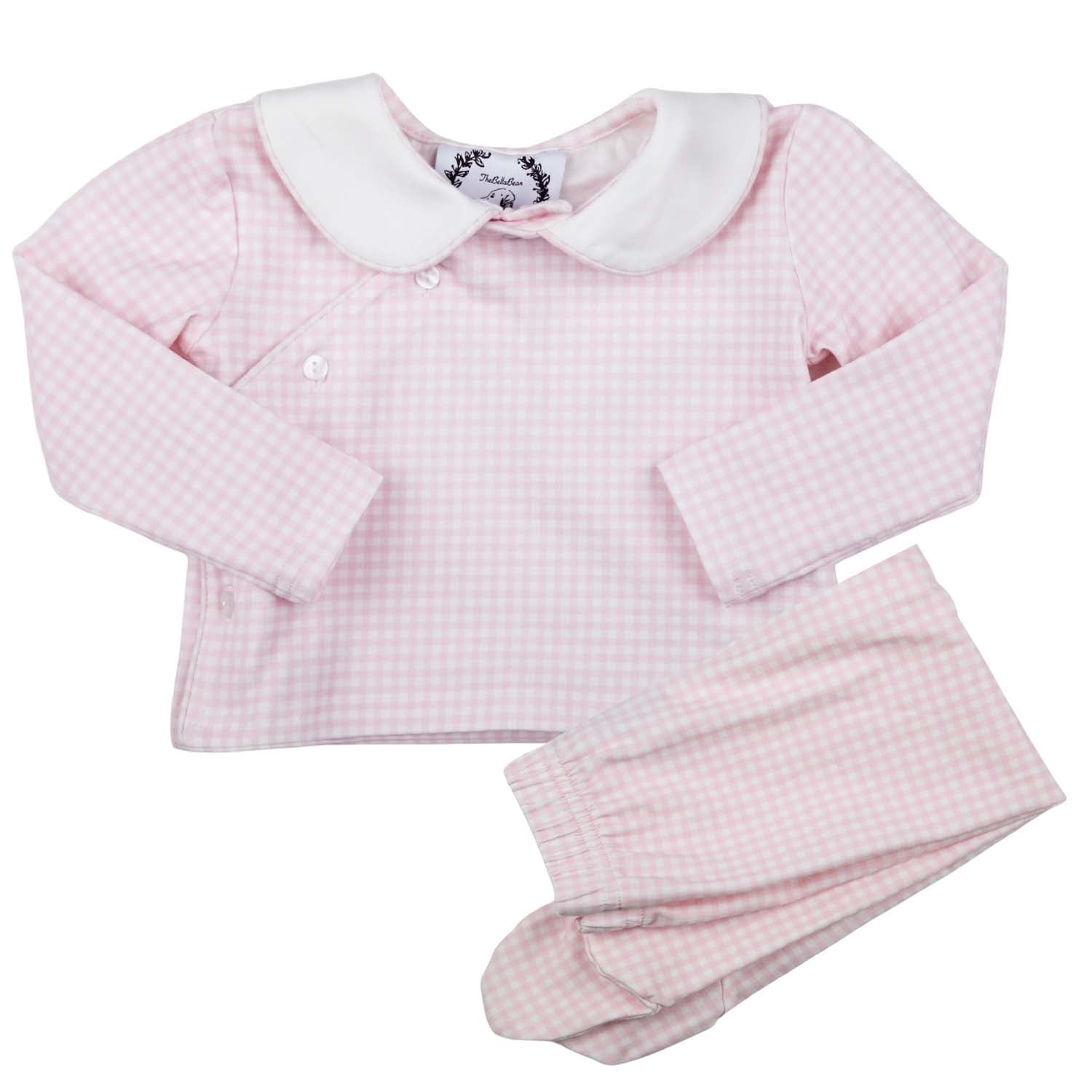Pink Gingham Long Sleeve Pant Set