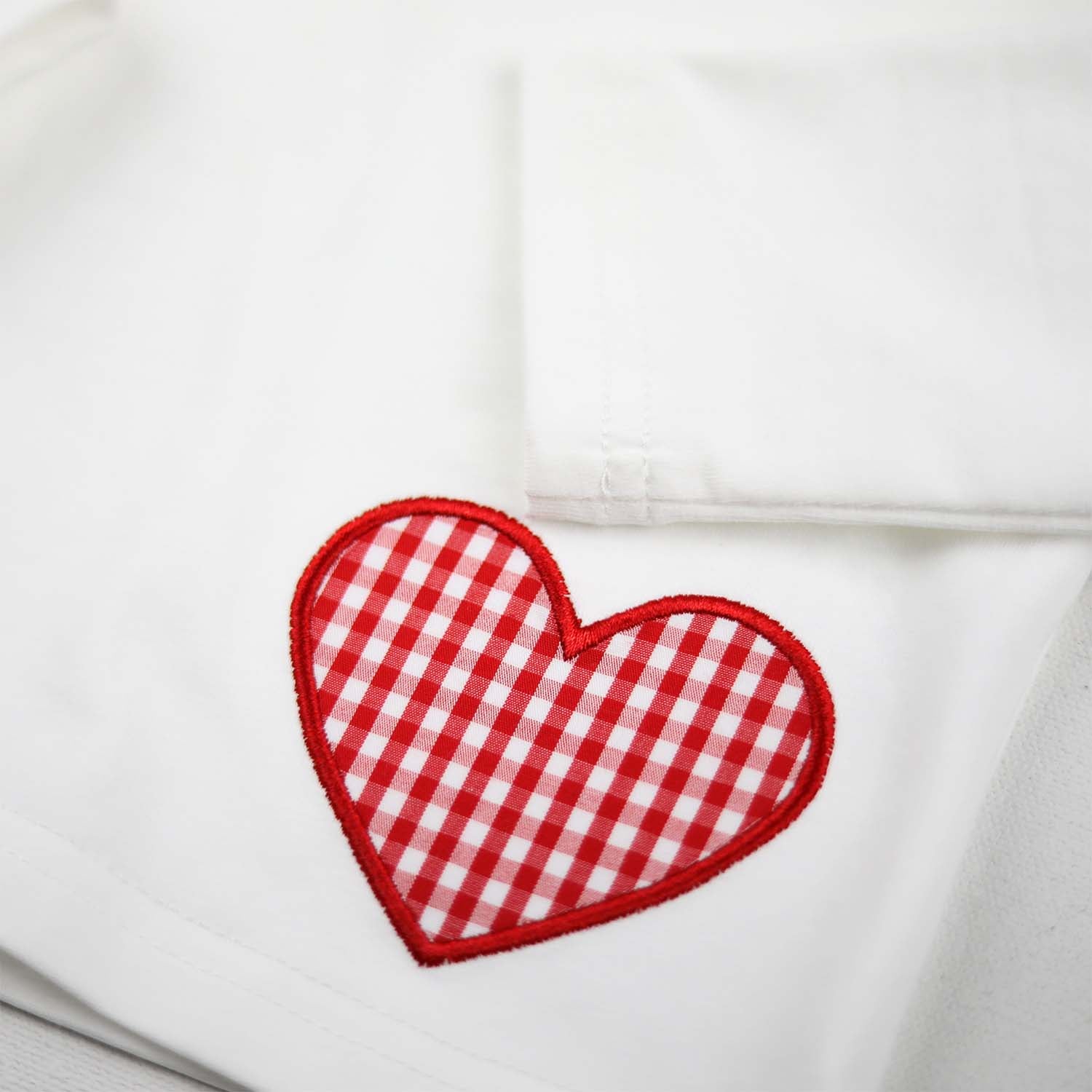 White Gingham Heart Long Sleeve Pant Set