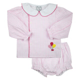 Birthday Pink Windowpane Balloon Swing Set