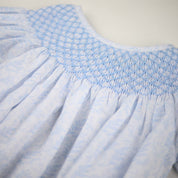 Blue Bunny Toile Smocked Dress