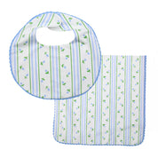 Blue Floral Burp Cloth & Bib Set