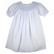 Blue Bunny Toile Smocked Dress
