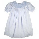 Blue Bunny Toile Smocked Dress