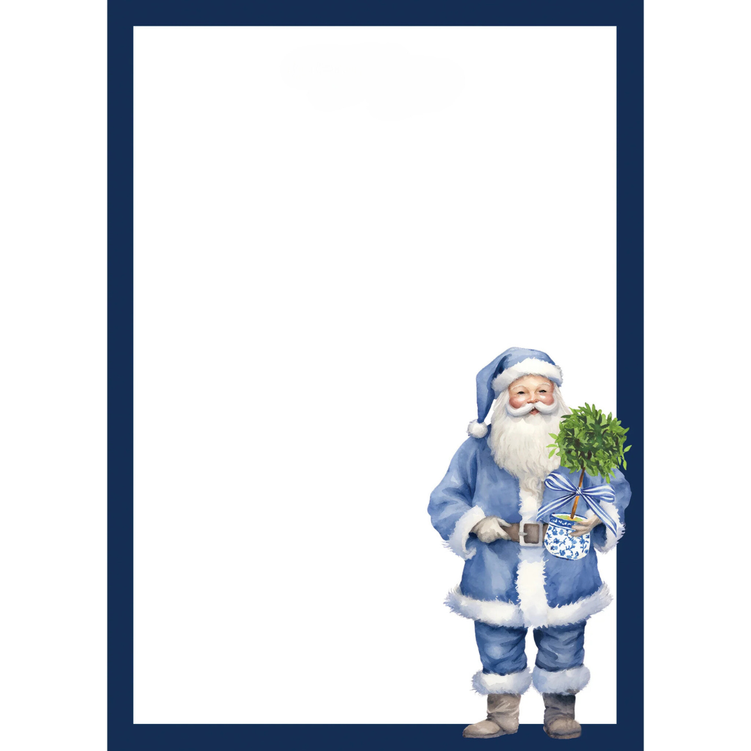 Blue Santa Claus Christmas Notepad