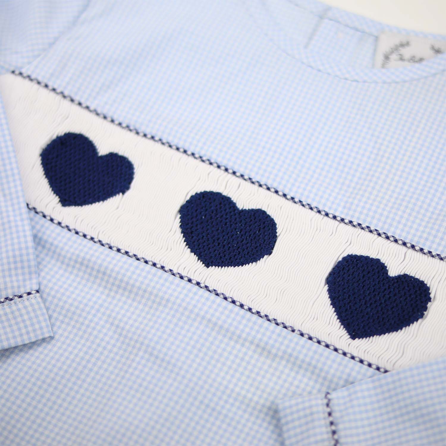 Smocked Navy Heart Swing Set