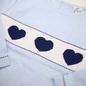 Smocked Navy Heart Swing Set