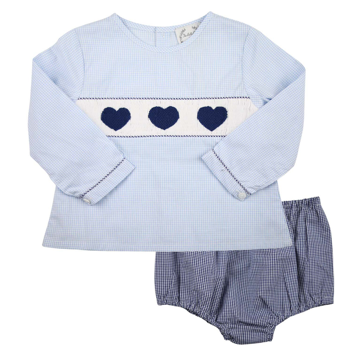 Smocked Navy Heart Swing Set