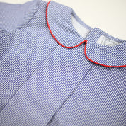 Navy Gingham with Red Trim Bubble