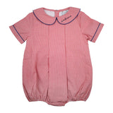 Red Gingham with Navy Trim Bubble
