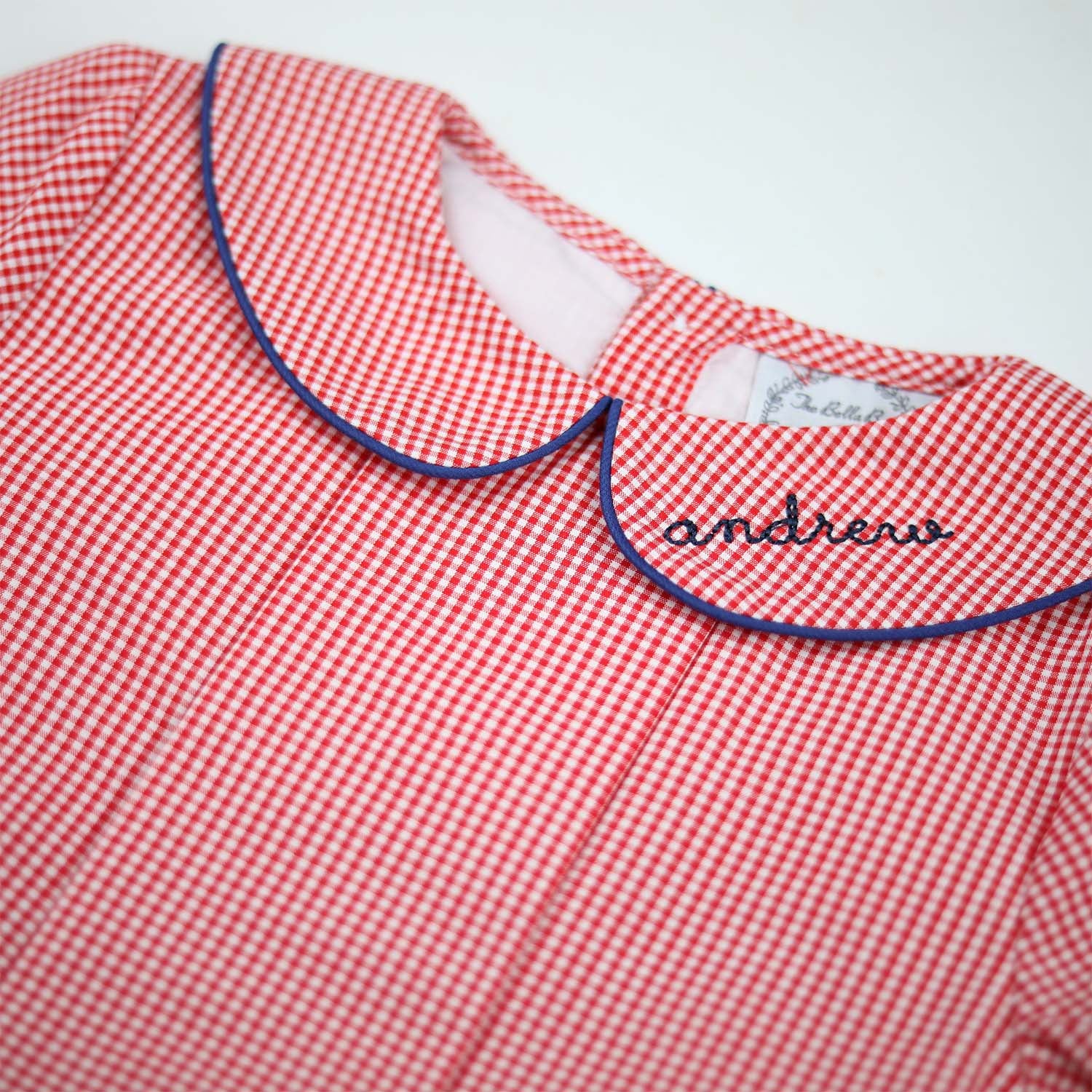 Red Gingham with Navy Trim Bubble