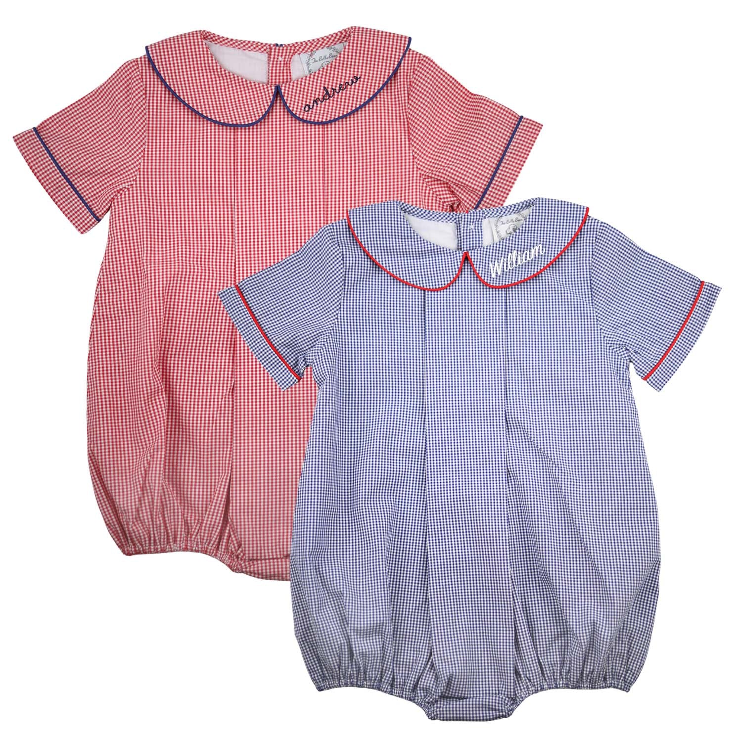 Red Gingham with Navy Trim Bubble