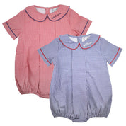 Red Gingham with Navy Trim Bubble