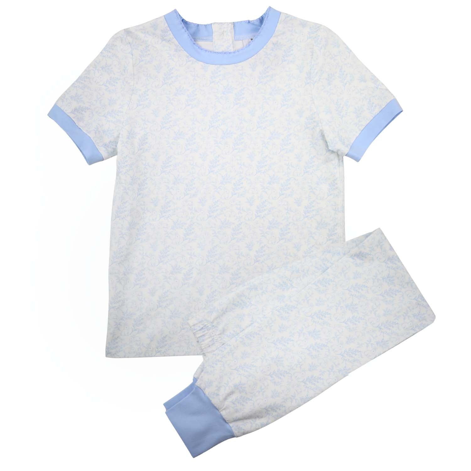 Blue Bunny Toile Loungewear Set