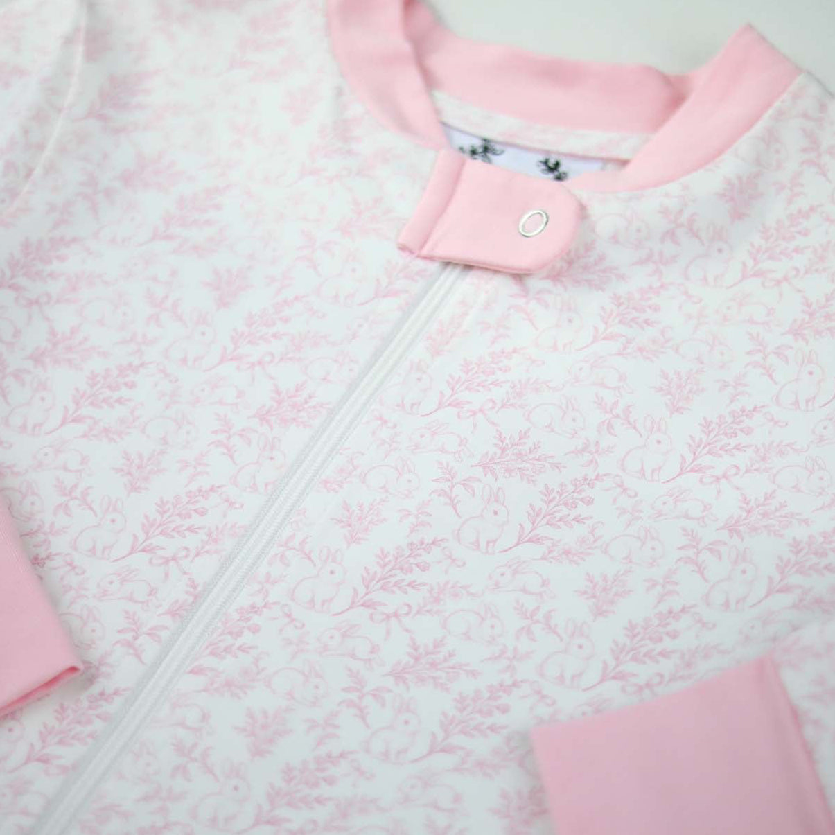 Pink Bunny Toile Zippy Romper