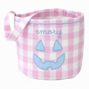 Pink Gingham Ghost Jack 'O Lantern Halloween Bucket