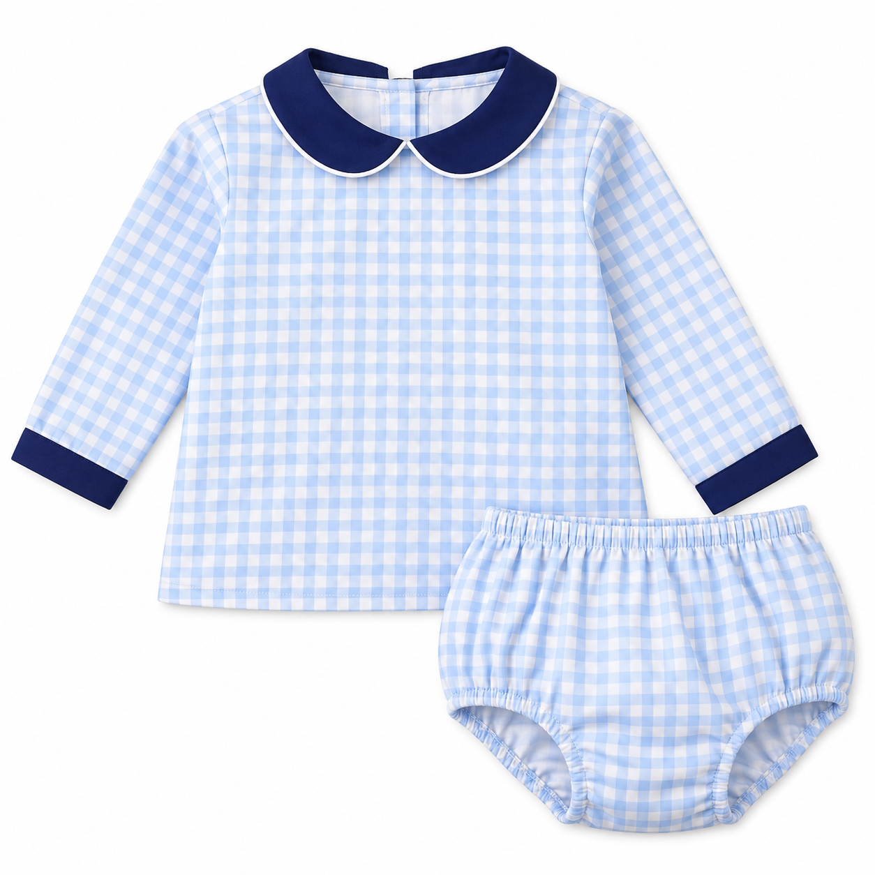 Navy & Blue Gingham Swing Set