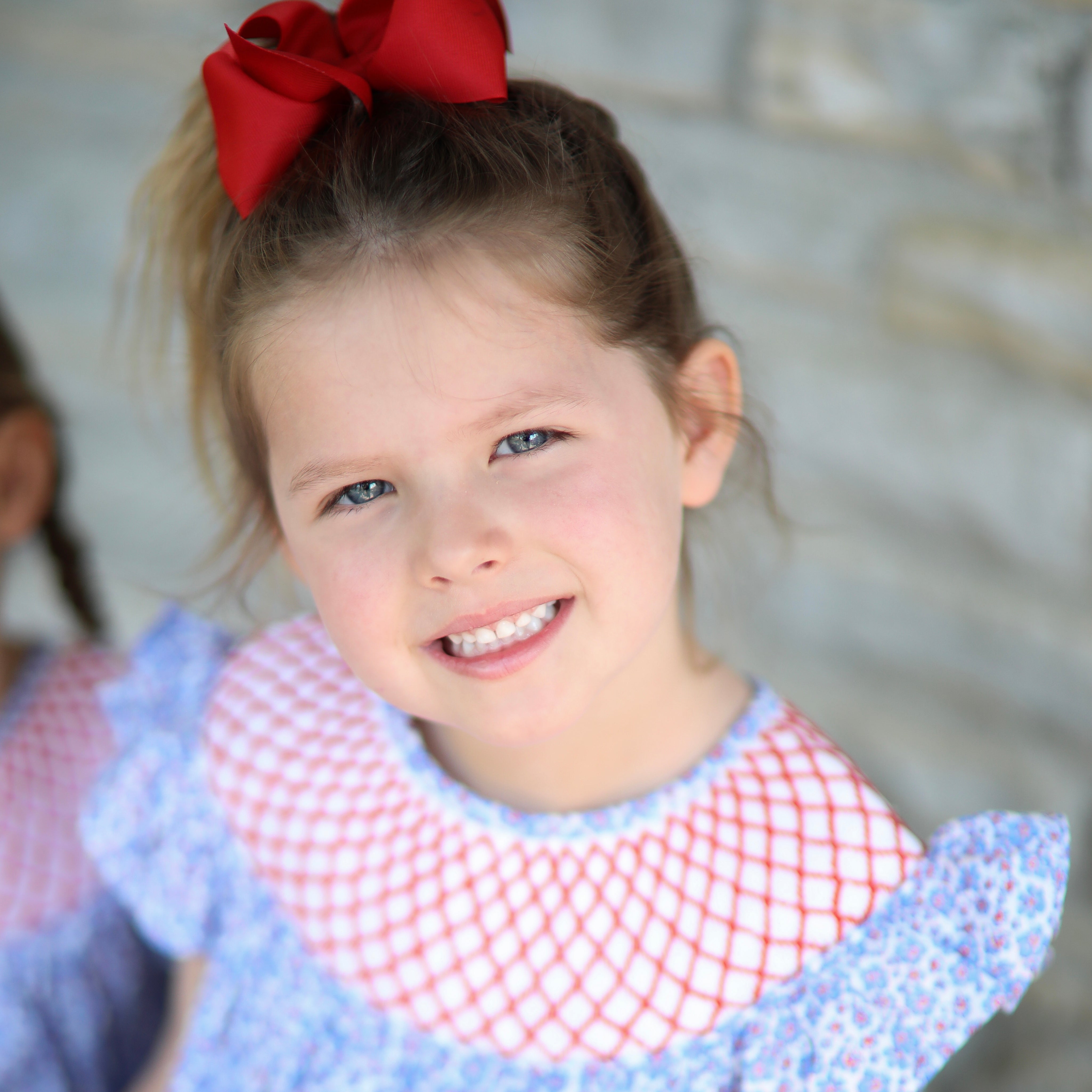 Patriotic Smocked Floral Dress