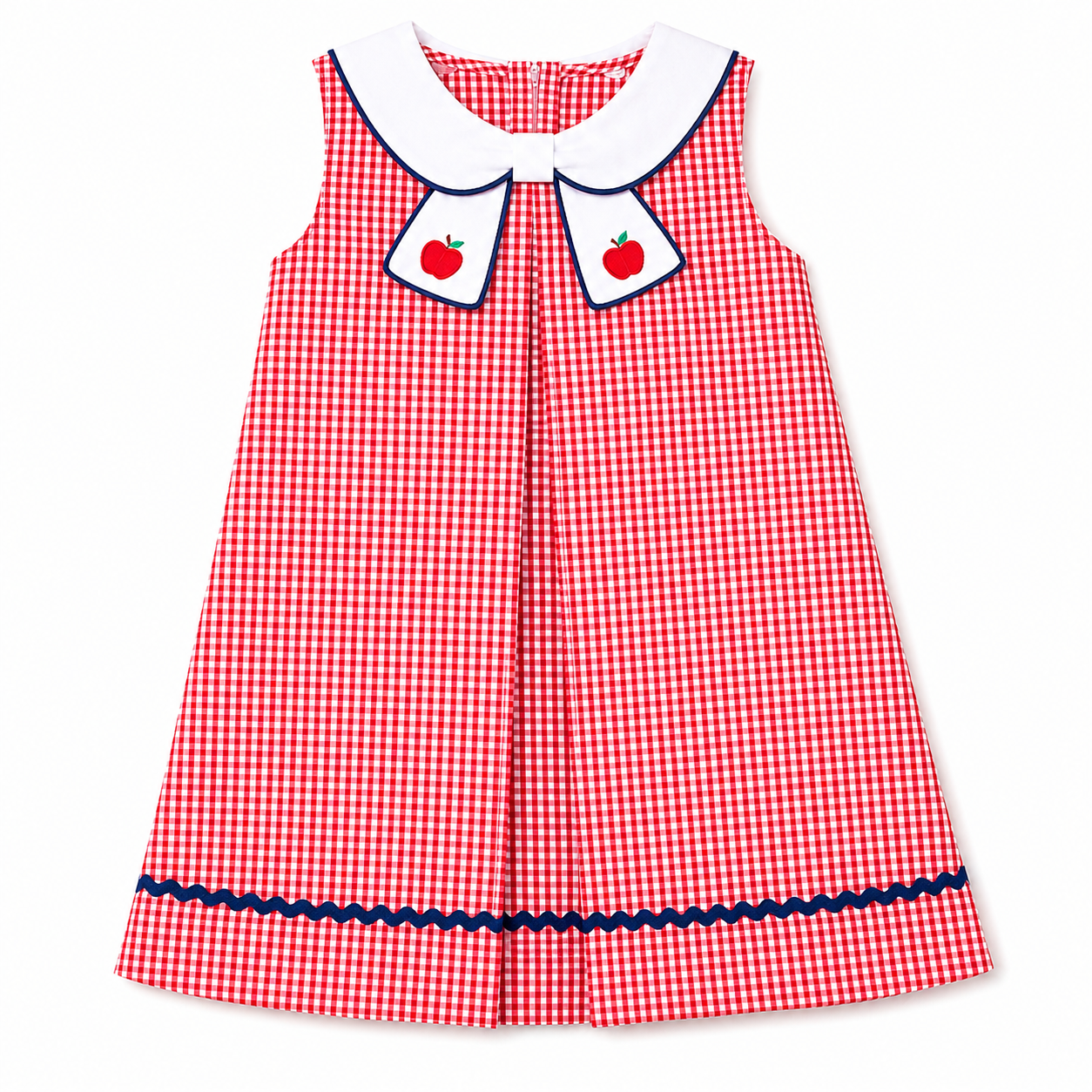Red Gingham Apple Dress with RicRac